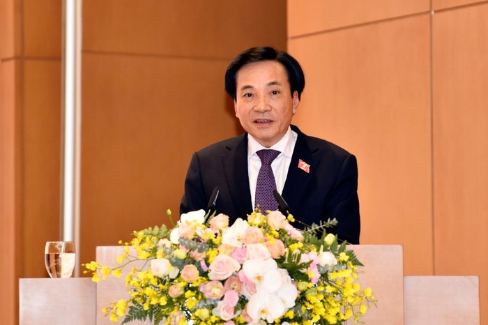 Bộ trưởng, Chủ nhiệm Văn phòng Chính phủ Trần Văn Sơn thay mặt các thành viên mới của Chính phủ phát biểu tại buổi lễ. - Ảnh: VGP/Nhật Bắc