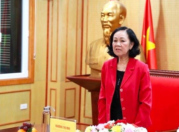 Trưởng Ban Tổ chức Trung ương Trương Thị Mai phát biểu tại Hội nghị.