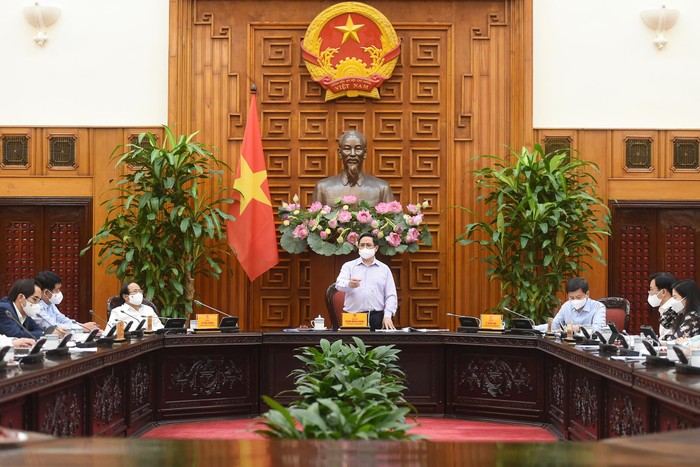 Thủ tướng Phạm Minh Chính nhấn mạnh tinh thần giải quyết khó khăn cho địa phương, người dân và doanh nghiệp là: Không nói không, không nói khó và không nói có mà không làm. Ảnh: VGP