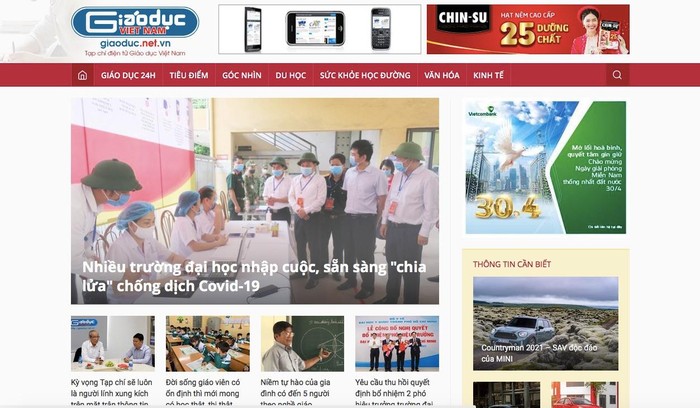 Tạp chí điện tử Giáo dục Việt Nam là người bạn đồng hành của nhiều độc giả. (Ảnh chụp màn hình)