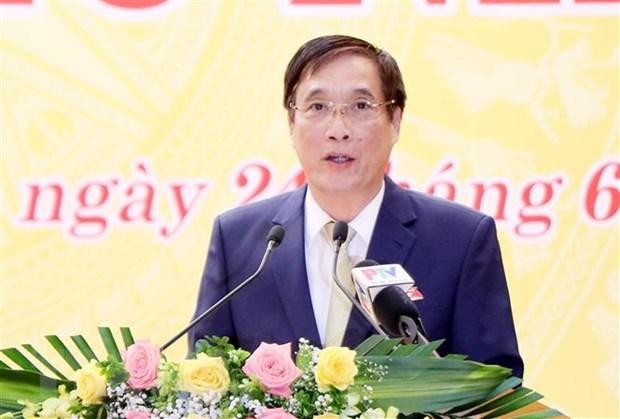 Ông Bùi Minh Châu được bầu giữ chức Chủ tịch Hội đồng nhân dân tỉnh Phú Thọ khóa XIX, nhiệm kỳ 2021-2026. (Ảnh: Trung Kiên/TTXVN)