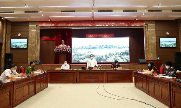 Phó Bí thư Thành ủy Hà Nội Nguyễn Văn Phong thông tin tại phiên họp báo chiều 20/8. (Ảnh: PV/Vietnam+)