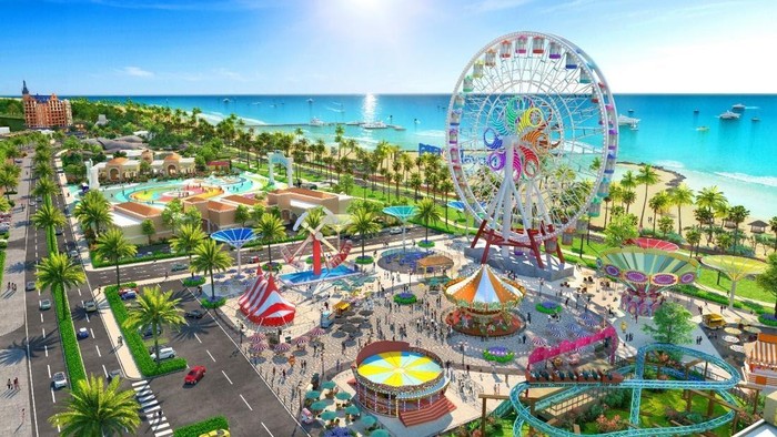 Công viên chủ đề NovaDreams Adventure World hay công viên biển Miami Bikini Beach sẽ là những lựa chọn yêu thích của rất nhiều gia đình trong mỗi chuyến du lịch nghỉ dưỡng. Ảnh phối cảnh NovaWorld Phan Thiet