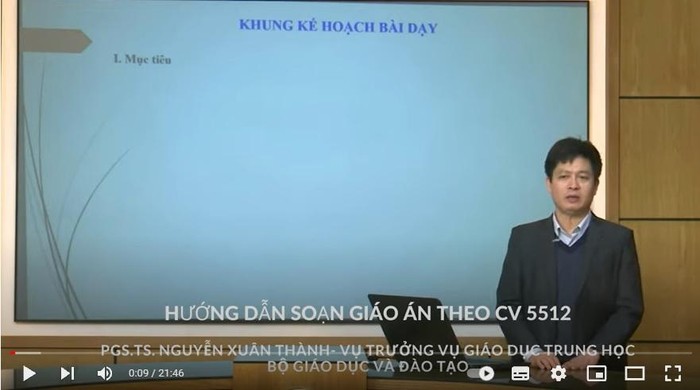 Ảnh chụp màn hình phần chia sẻ của Vụ trưởng Vụ Giáo dục trung học Nguyễn Xuân Thành