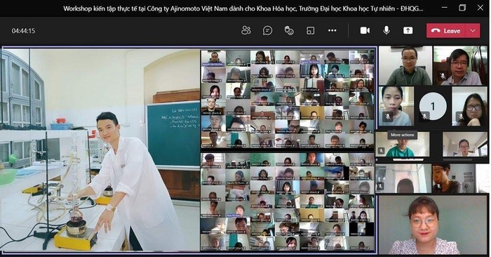 Sinh viên Khoa Hóa học, Đại học Khoa học Khoa học Tự nhiên – Đại học Quốc gia Hà Nội tham gia chương trình kiến tập online tại Ajinomoto Việt Nam