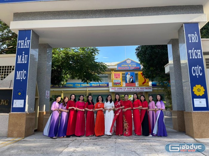 Một số giáo viên trường Tiểu học Quang Trung, thành phố Vũng Tàu. (Ảnh: NTCC)