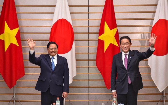 Thủ tướng Phạm Minh Chính và Thủ tướng Nhật Bản Kishida Fumio tại Hội đàm cấp cao Việt Nam-Nhật Bản. Ảnh: VGP/Nhật Bắc