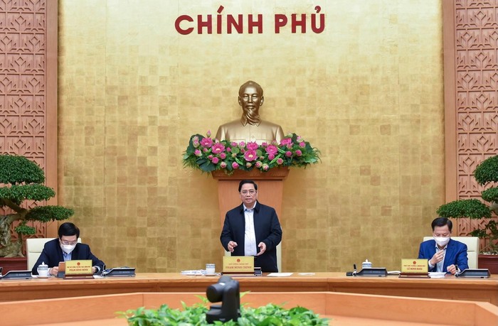Thủ tướng Phạm Minh Chính điểm lại một số sự kiện quan trọng trong tháng 11/2021. Ảnh: VGP/Nhật Bắc