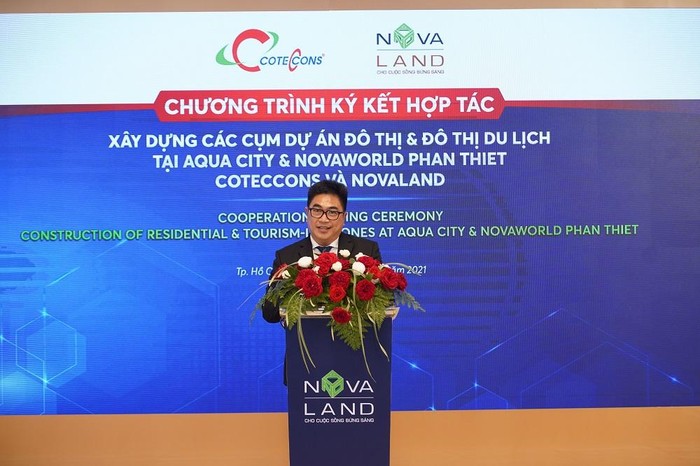 Ông Bùi Xuân Huy, Tổng Giám đốc Novaland phát biểu tại sự kiện