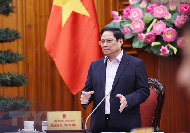 Thủ tướng Phạm Minh Chính chủ trì cuộc họp về công tác phòng, chống tham nhũng trong khối Chính phủ. (Ảnh: Dương Giang/TTXVN)