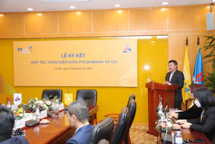 Ông Nguyễn Đình Lâm – Chủ tịch Hội đồng quản trị PVcomBank nhấn mạnh: PVcomBank sẵn sàng hỗ trợ, ưu tiên nguồn lực của mình cho các dự án của Tổng Công ty Sông Đà