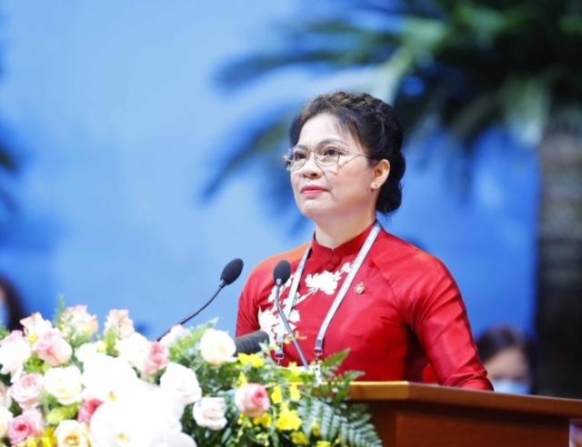 Bà Hà Thị Nga, Ủy viên Ban Chấp hành Trung ương Đảng, Đại biểu Quốc hội khóa XV, Chủ tịch Hội Liên hiệp Phụ nữ Việt Nam khóa XII tái đắc cử Chủ tịch Hội Liên hiệp Phụ nữ Việt Nam khóa XIII.