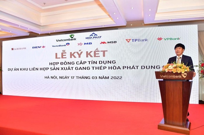 Ông Trần Đình Long – Chủ tịch Hội đồng quản trị Tập đoàn Hòa Phát phát biểu tại lễ ký kết