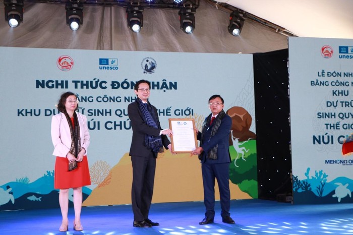Tỉnh Ninh Thuận đón nhận bằng công nhận Khu dự trữ sinh quyển thế giới Núi Chúa. Ảnh: Duy Quân