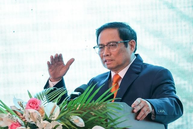 Thủ tướng Chính phủ Phạm Minh Chính phát biểu tại hội nghị xúc tiến đầu tư tỉnh Gia Lai năm 2022 - Ảnh: VGP/Nhật Bắc