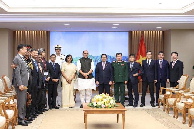 Bộ trưởng Bộ Quốc phòng Cộng hòa Ấn Độ Rajnath Singh mong muốn quan hệ đối tác chiến lược toàn diện giữa hai nước tiếp tục phát triển. Ảnh: VGP/Nhật Bắc