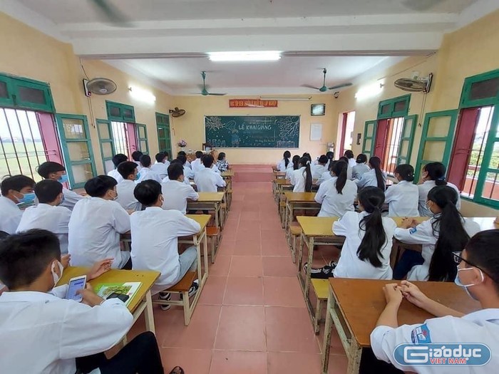 Học sinh lớp 9 Trường Trung học cơ sở Nguyễn Tông Quai, Hưng Hà, Thái Bình. (Ảnh: Cao Việt Hà)