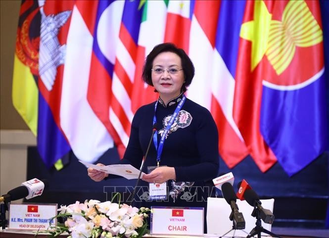 Bộ trưởng Bộ Nội vụ Phạm Thị Thanh Trà phát biểu khai mạc. Ảnh: Văn Điệp/TTXVN