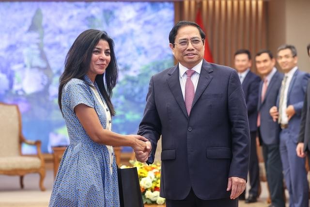 Thủ tướng cảm ơn những hỗ trợ quý báu mà IMF đã dành cho Việt Nam từ những năm đầu phát triển đến nay. Ảnh: VGP/Nhật Bắc