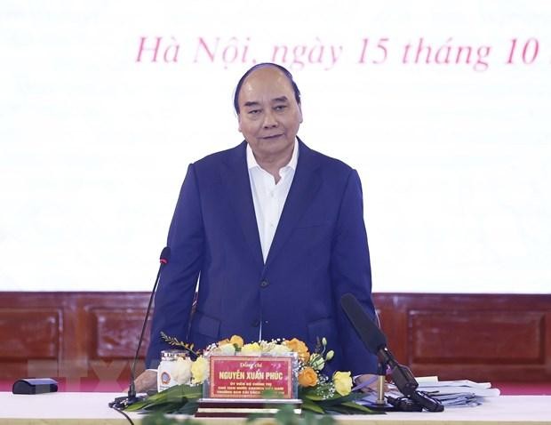 Chủ tịch nước Nguyễn Xuân Phúc, Trưởng Ban Chỉ đạo Cải cách Tư pháp Trung ương phát biểu. (Ảnh: Thống Nhất/TTXVN)