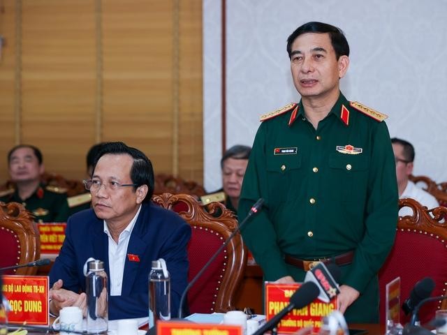 Bộ trưởng Bộ Quốc phòng, Đại tướng Phan Văn Giang phát biểu. Ảnh: VGP/Nhật Bắc