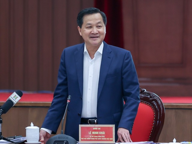 Phó Thủ tướng Lê Minh Khái phát biểu - Ảnh: VGP/Nhật Bắc