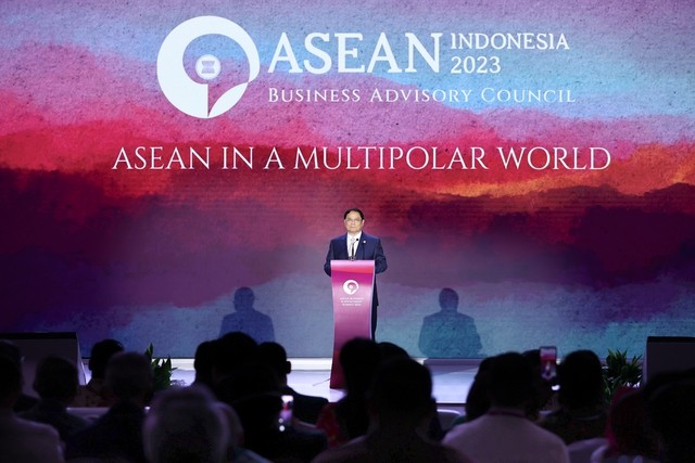 Thủ tướng Chính phủ Phạm Minh Chính phát biểu tại ASEAN BIS 2023. Ảnh: VGP/Nhật Bắc