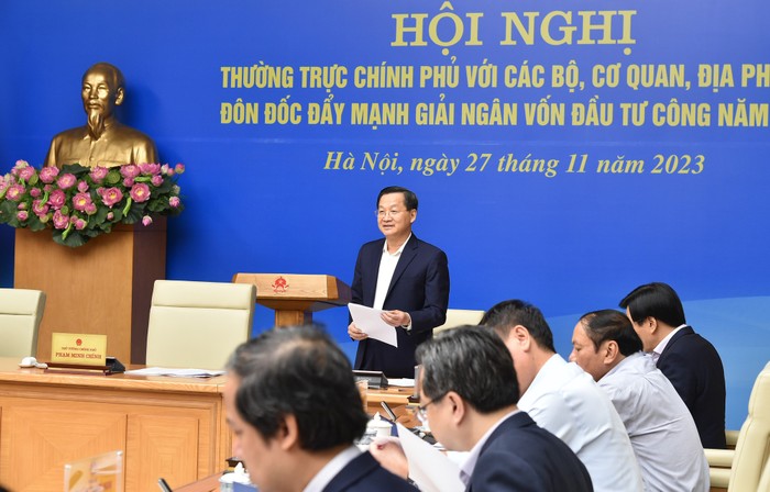 Phó Thủ tướng Lê Minh Khái: Đầu tư công tuy có nhiều chuyển biến nhưng còn nhiều tồn tại, hạn chế, khó khăn, vướng mắc, chưa phát huy được tốt vai trò động lực. Ảnh: VGP