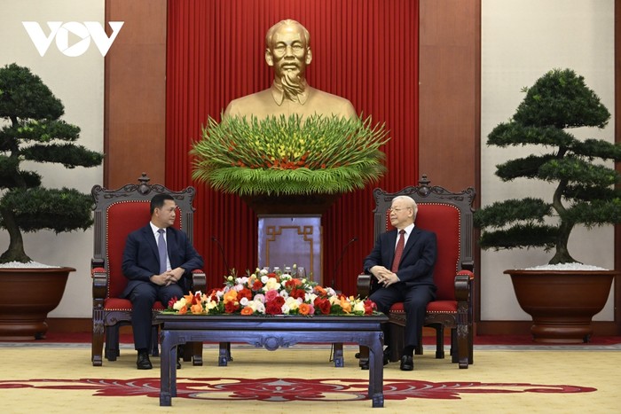 Tổng Bí thư Nguyễn Phú Trọng và Thủ tướng Campuchia Hun Manet.
