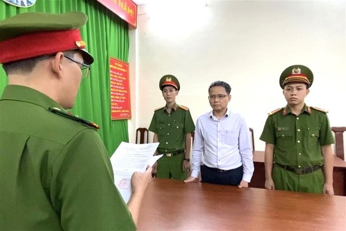 Nguyễn Vũ Hải tại cơ quan Công an.