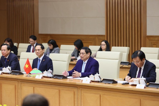 Thủ tướng đề nghị Đức sớm phê chuẩn Hiệp định EVIPA và triển khai hiệu quả JETP với Việt Nam. Ảnh: VGP/Nhật Bắc