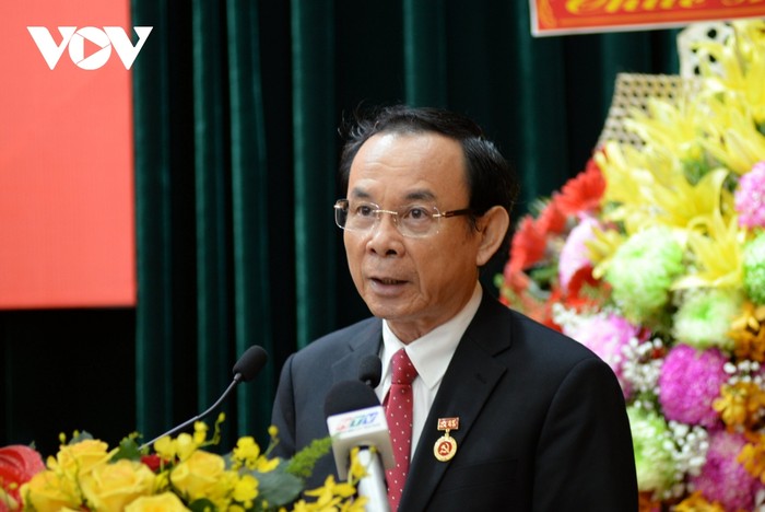 Bí thư Thành ủy Thành phố Hồ Chí Minh Nguyễn Văn Nên phát biểu tại buổi Lễ. Ảnh: Hà Khánh