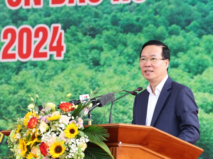 Chủ tịch nước Võ Văn Thưởng phát biểu phát động &quot;Tết trồng cây đời đời nhớ ơn Bác Hồ&quot;.