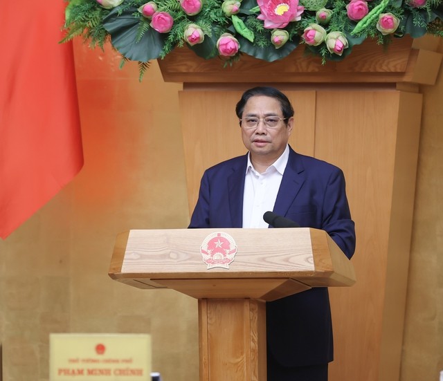 Thủ tướng Chính phủ Phạm Minh Chính cho biết, hoàn thiện thể chế là một trong 3 đột phá chiến lược được Đảng, Nhà nước quan tâm đặc biệt, lãnh đạo, chỉ đạo, tập trung đầu tư xây dựng, hoàn thiện. Ảnh: VGP/Nhật Bắc