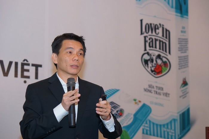 Ông Trần Bảo Minh - GĐ Điều hành Công ty Cổ phần Sữa Quốc tế phát biểu tại buổi giới thiệu sản phẩm mới