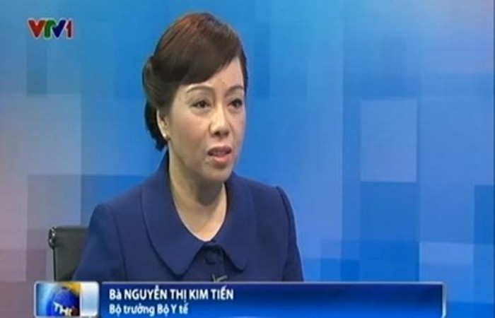 Bộ trưởng Bộ Y tế Nguyễn Thị Kim Tiến trong chương trình Dân hỏi Bộ trưởng trả lời ngày 22/6/2014.