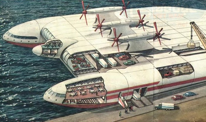 Thủy phi cơ Ekranoplan (ảnh họa 1965).