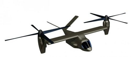 Thiết kế trực thăng với ý tưởng về quạt ngang và đuôi xẻ.