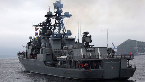Tàu khu trục Đô đốc Panteleyev của Nga. Ảnh: RIA Novosti
