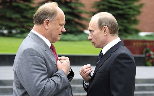 Hoa Kỳ muốn ông Zyuganov (trái), lãnh đạo Đảng Cộng sản Nga đánh bại ông Putin trong cuộc bầu cử năm nay.
