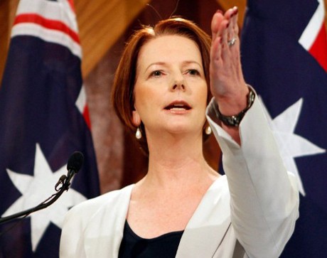 Bà Julia Gillard giữ vững vị trí thủ lĩnh Công đảng sau cuộc bỏ phiếu kín hôm 27/2. Ảnh: AFP.