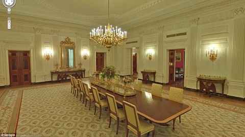 Một phòng ăn mà gia đình tổng thống sử dụng.