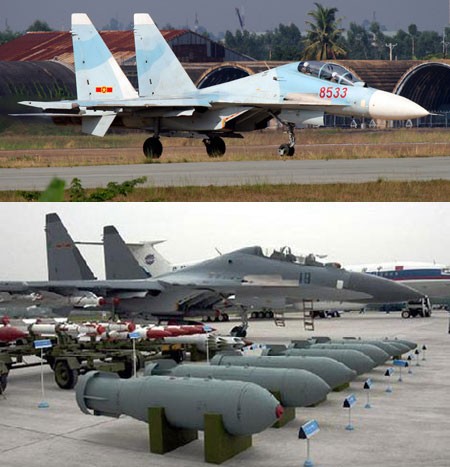 Cùng chủng loại, giống nhau cơ bản về tính năng nhưng có sự khác biệt đáng kể trong trang bị vũ khí giữa các tiêm kích Su-30MK2 của Việt Nam và Trung Quốc.
