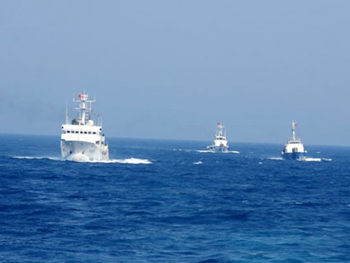 Tàu Việt Nam và Trung Quốc lập đội hình tuần tra chung