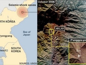 Địa điểm nơi diễn ra 2 vụ thử hạt nhân của Triều Tiên hồi năm 2006 và 2009. (Nguồn: Reuters)