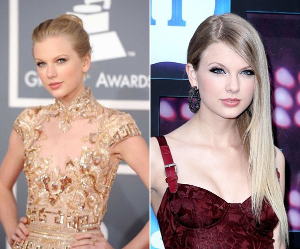 Để làm tôn vẻ đẹp của chiếc đầm đính đá cầu kỳ, Taylor Swift chọn cách búi tóc thật gọn, tiếc rằng nó đã khiến "công chúa nhạc đồng quê" bớt duyên dáng và già hơn đến 5 tuổi. Xem thêm: Không hớ hênh, Sao vẫn "ẵm danh" phản cảm