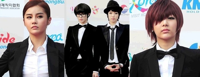 T-Ara Boram, Jiyeon, Eun Jung, Qri kết hợp thành "F4" đẹp trai hơn cả 4 chàng nhà giàu trong "Boys over flowers". (Ảnh: 2Sao) Xem thêm: Sao Hàn "giơ" bằng chứng: Tôi đẹp hoàn toàn tự nhiên