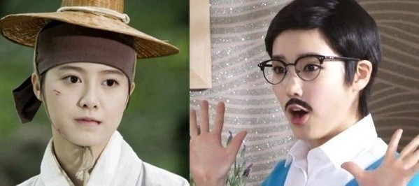 Goo Hye Sun và IU giả trai thật xinh và dễ thương. Cặp râu giả càng khiến IU "hớp hồn" các teen boy. (Ảnh: 2Sao) Xem thêm: Sao Hàn "giơ" bằng chứng: Tôi đẹp hoàn toàn tự nhiên