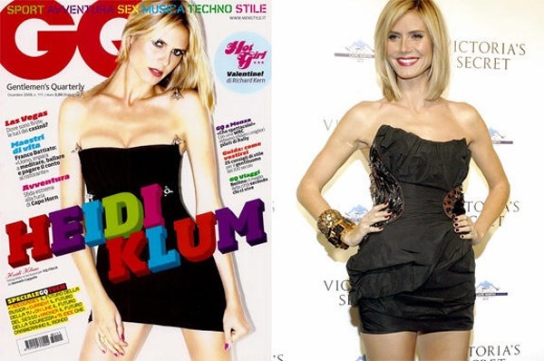 Nhiều người vẫn nghĩ siêu mẫu đẹp như Heidi Klum thì không cần phải chỉnh sửa gì, nhưng trên tạp chí Italy GQ cô vẫn không tránh khỏi bị bàn tay của kỹ thuật viên ảnh đụng tới. Xem thêm:Sao Hollywood tươi trẻ, sexy với kiểu mặc crop top