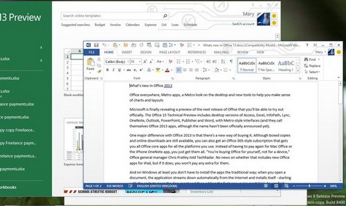 Office 2013 có giao diện Metro theo phong cách Windows 8